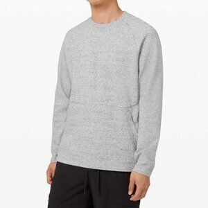 Lululemon Men's At Ease Crew Heathered Melody Light Grey / Black Size XXL